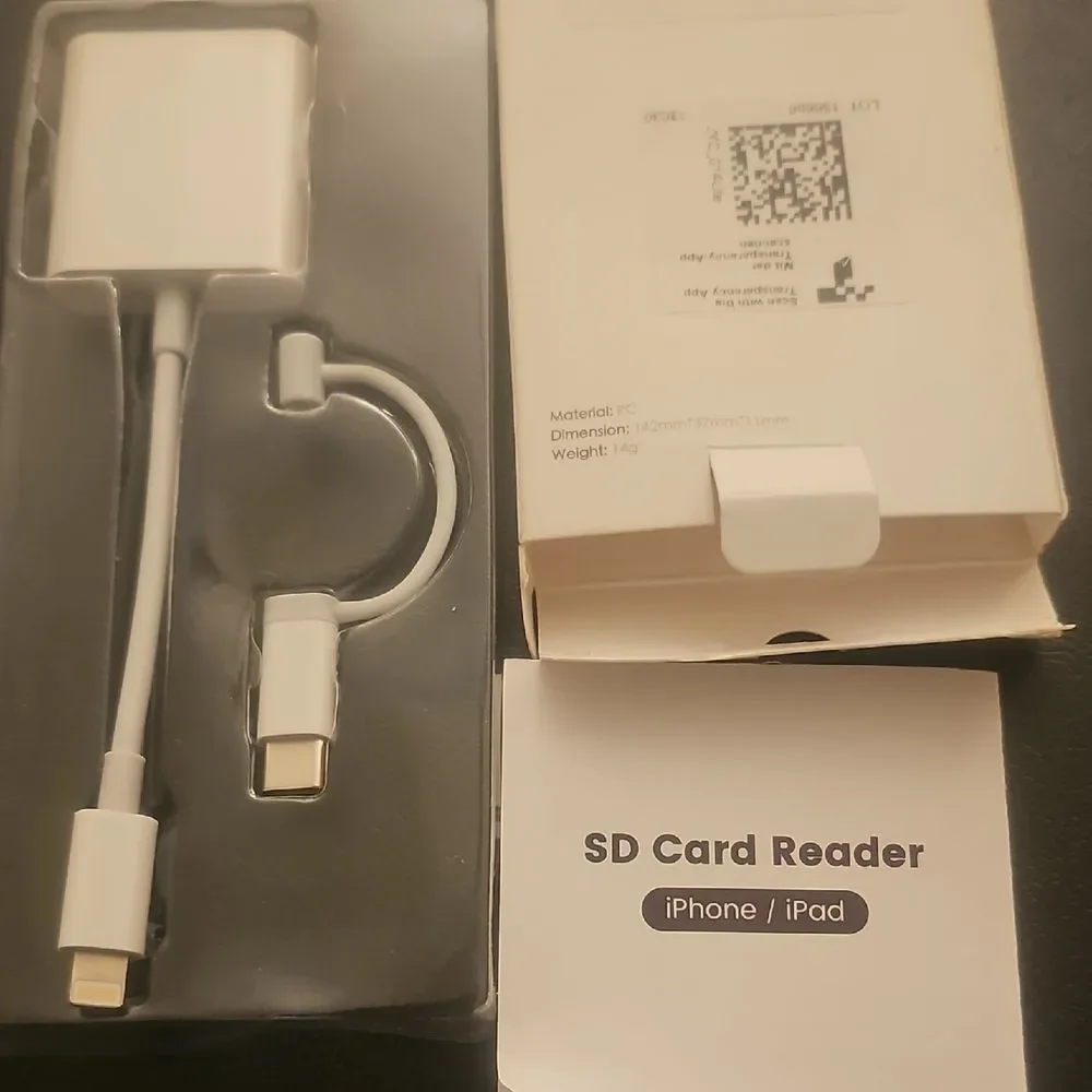 Bundle SD Iphon Ipad SD Card Reader Type C & White FireWire 800 Adapter Cable